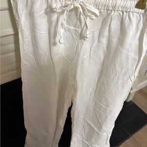 Cynthia Rowley White Elastic Waist Pants